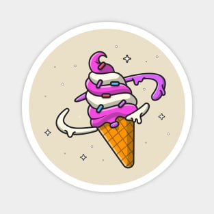 Ice Cream Planet Cartoon Magnet